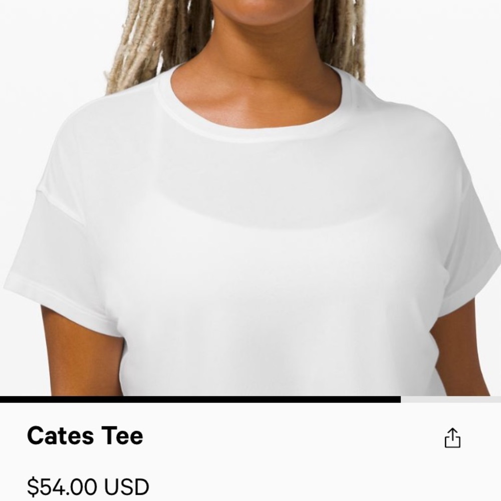 Lululemon Cates Tee White 6 NWT